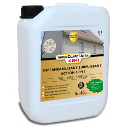 ImperGuard Ultra 4 en 1 - Imperméabilisant Hydrofuge, Anti Dépôts Verts, Durcisseur- Certifié Contact Alimentaire - 5L - 40 m2
