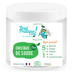 Cristaux de Soude Bio 700g en Pot Réutilisable-Qualité Supérieure-Naturel-Français