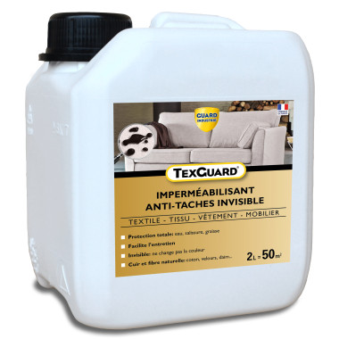 Traitement anti taches tissus ou cuir - TEXGUARD 2L (+ Bouchon Pulvérisateur offert) - traite 40m²