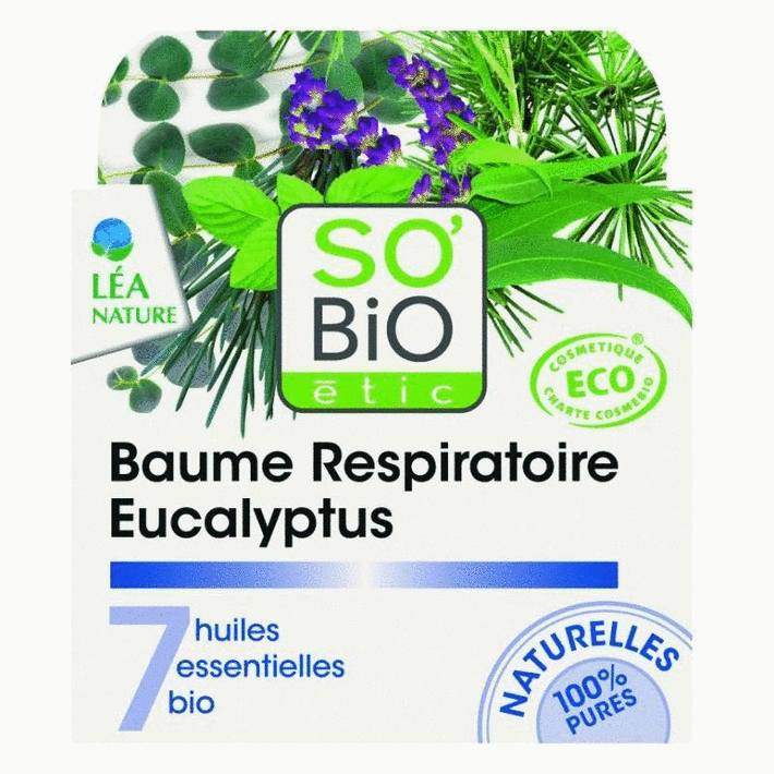 Baume respiratoire eucalyptus, aux 7 huiles essentielles bio